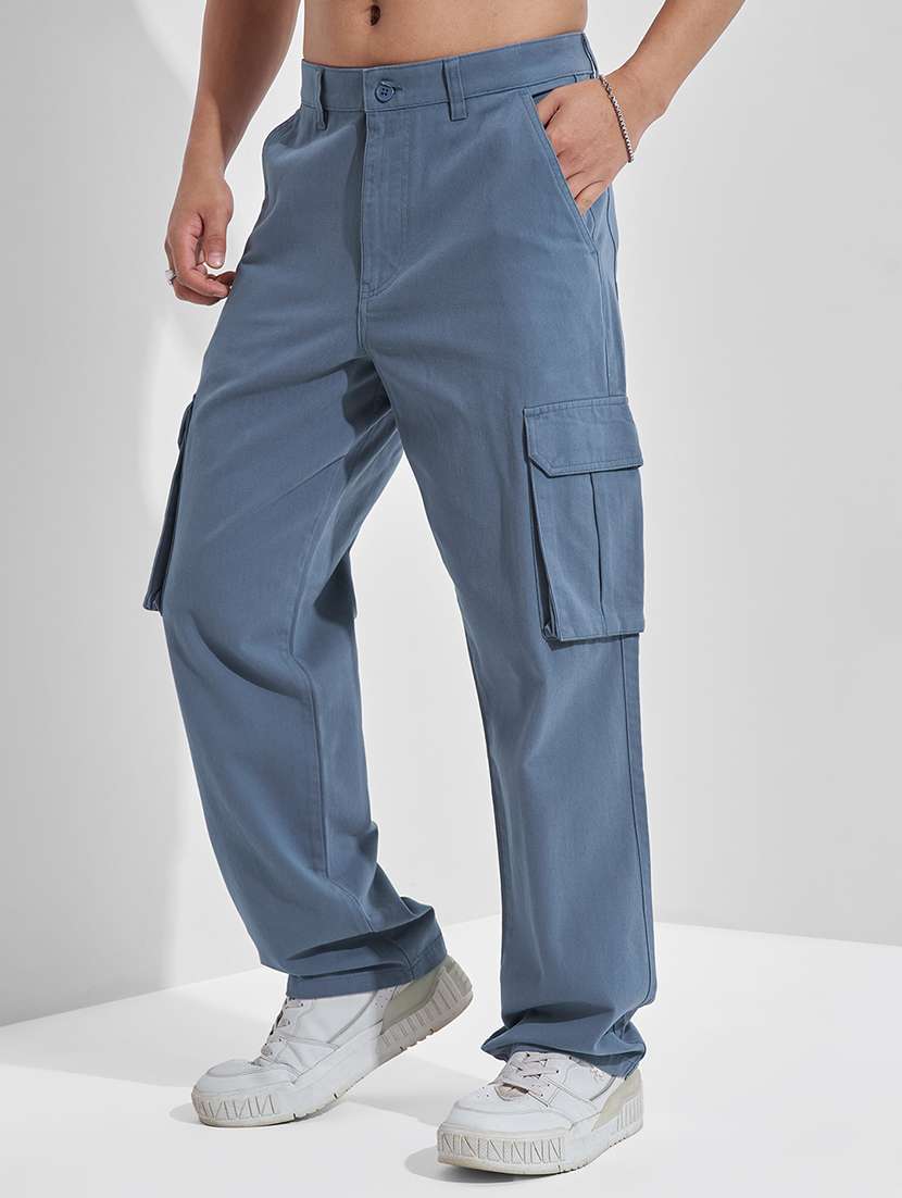 men solid mid rise relaxed fit cargo  - 22511820 -  Standard Image - 2