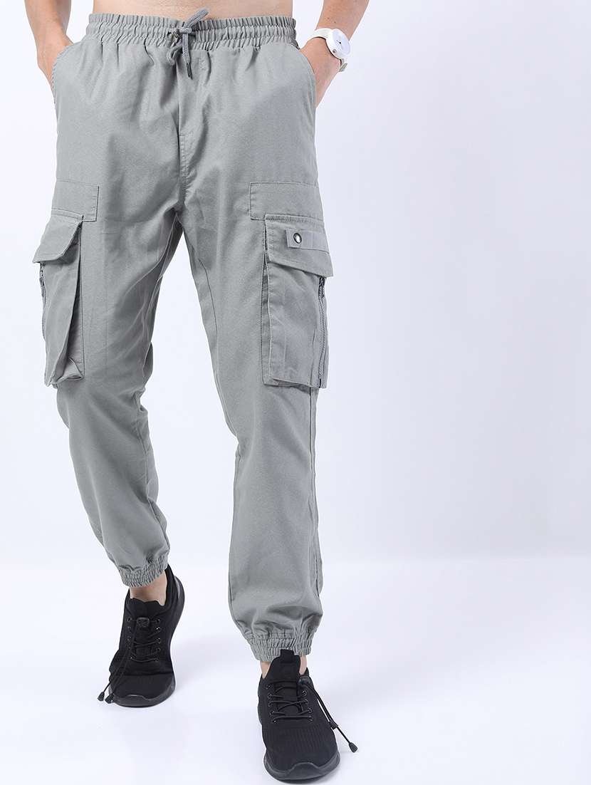 men solid mid rise regular fit jogger - 22511854 -  Standard Image - 2