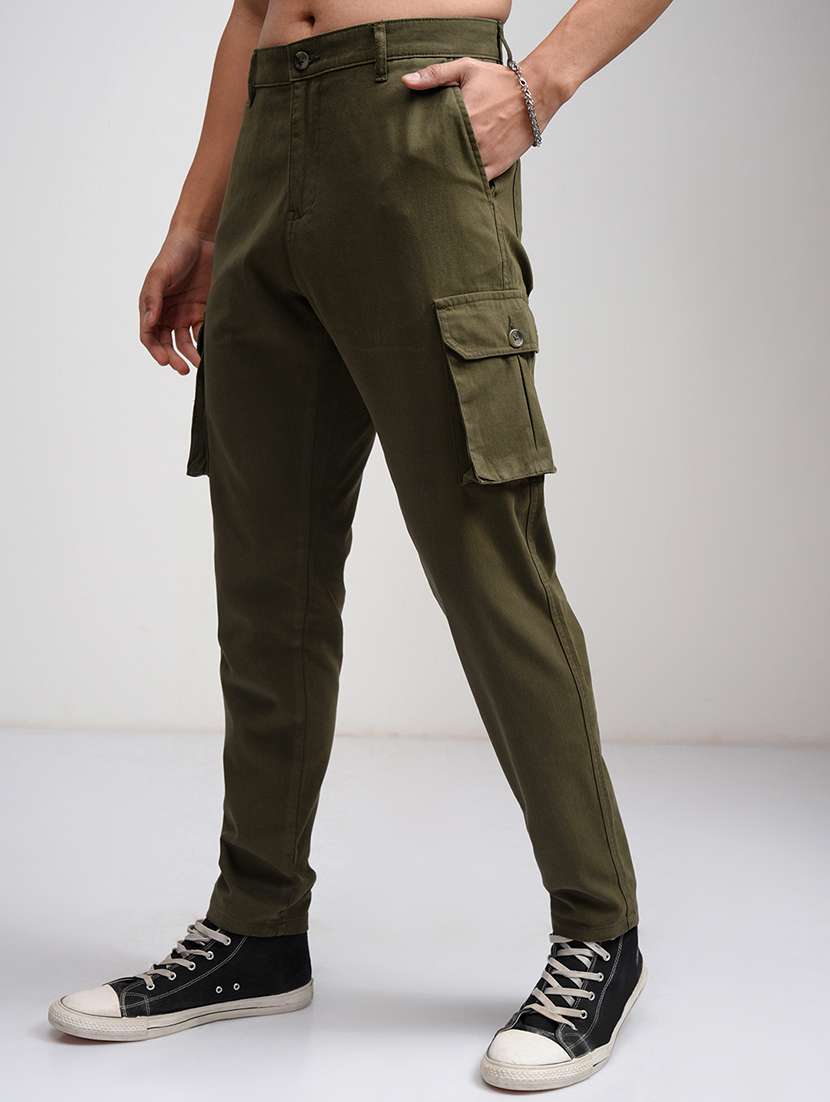 men solid mid rise regular fit cargo  - 22511865 -  Standard Image - 2