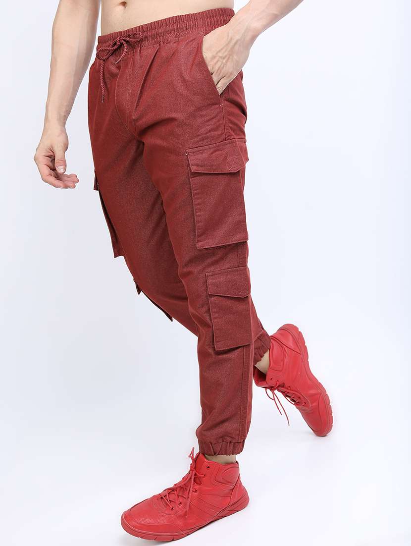 men solid mid rise regular fit jogger - 22511866 -  Standard Image - 2