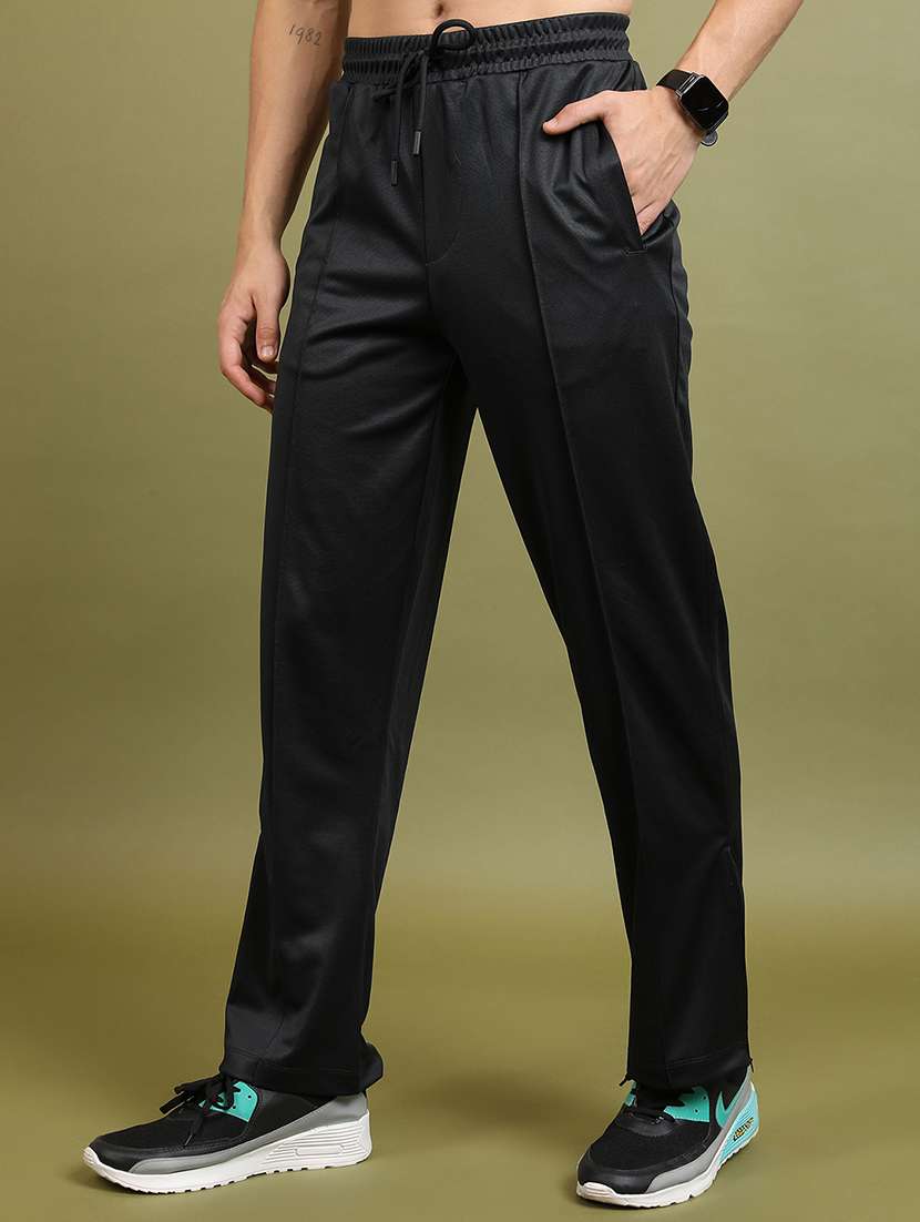 men solid mid rise full length track pant - 22511878 -  Standard Image - 2