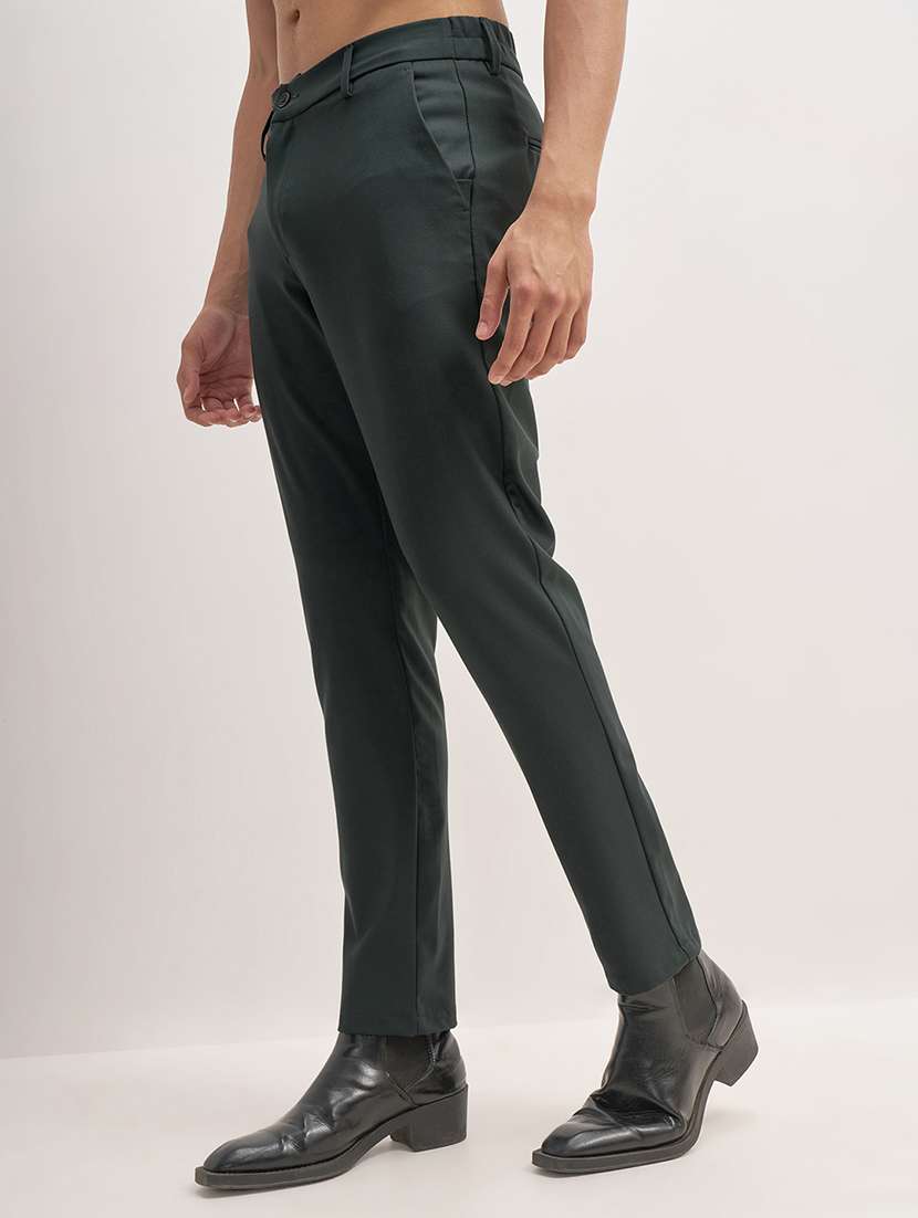men solid mid rise flat front formal trouser - 22511884 -  Standard Image - 2