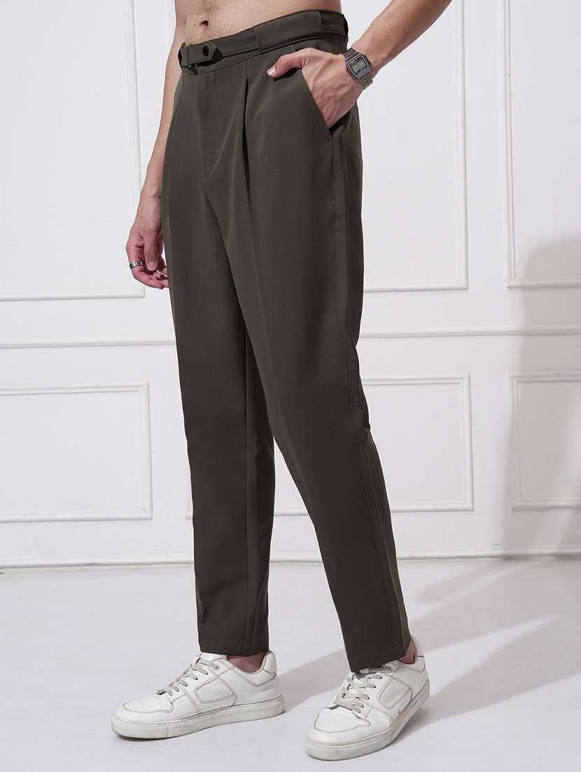 men solid mid rise pleated formal trouser - 22511892 -  Standard Image - 2