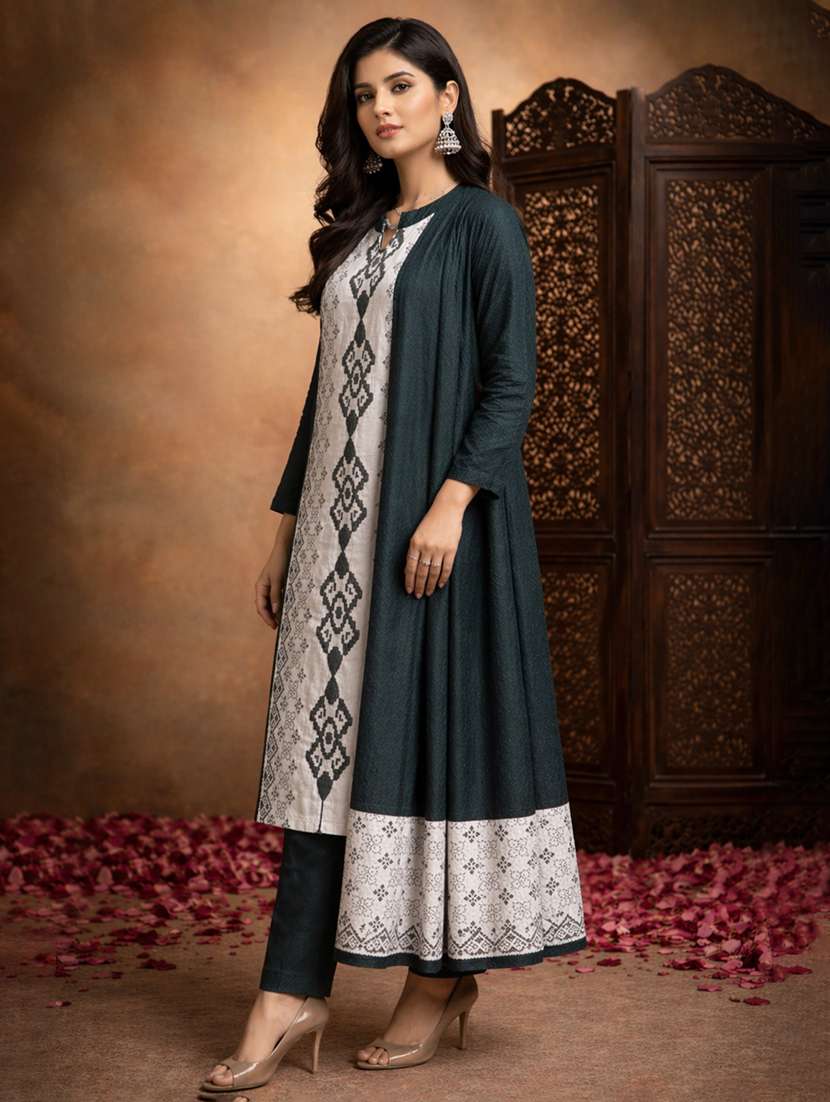 women self design long sleeve kurta pant with dupatta set - 22511926 -  Standard Image - 2