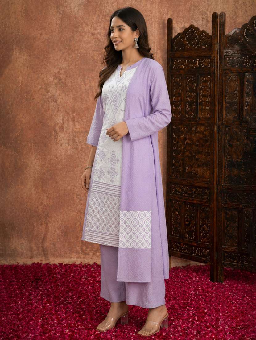 women self design long sleeve kurta pant with dupatta set - 22511927 -  Standard Image - 2