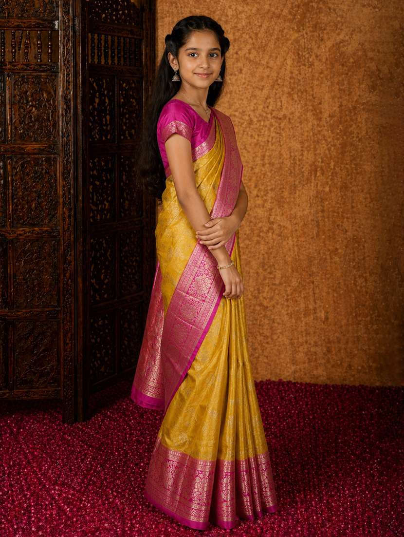 girls self design ready to wear saree - 22511995 -  Standard Image - 2