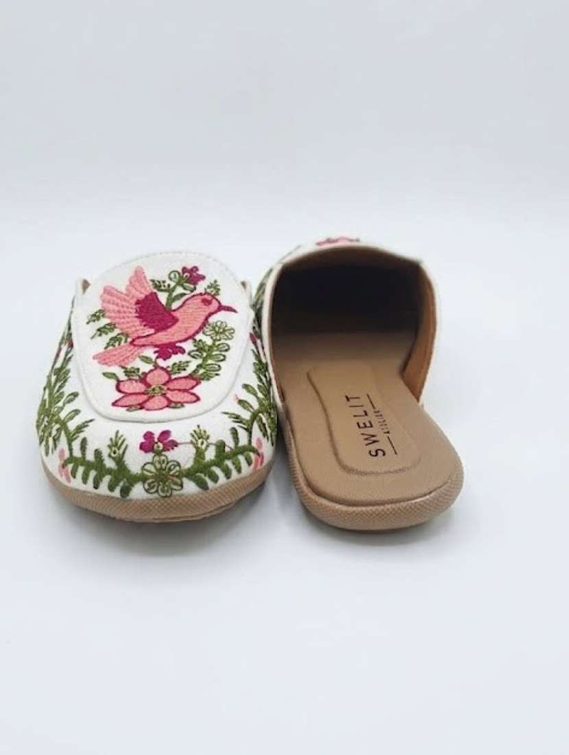 Women Embroidered Slip On Mules - 22512006 -  Standard Image - 2