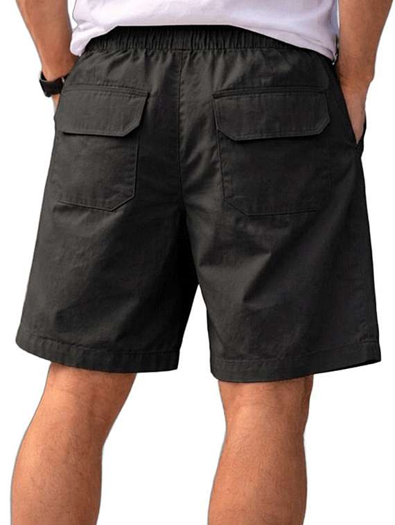 Men Solid Mid Rise Loose Fit Shorts - 22512175 -  Standard Image - 2