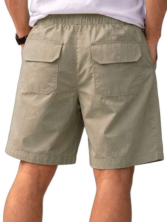 Men Solid Mid Rise Loose Fit Shorts - 22512176 -  Standard Image - 2