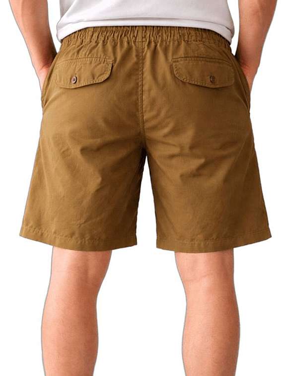 Men Solid Mid Rise Loose Fit Shorts - 22512180 -  Standard Image - 2