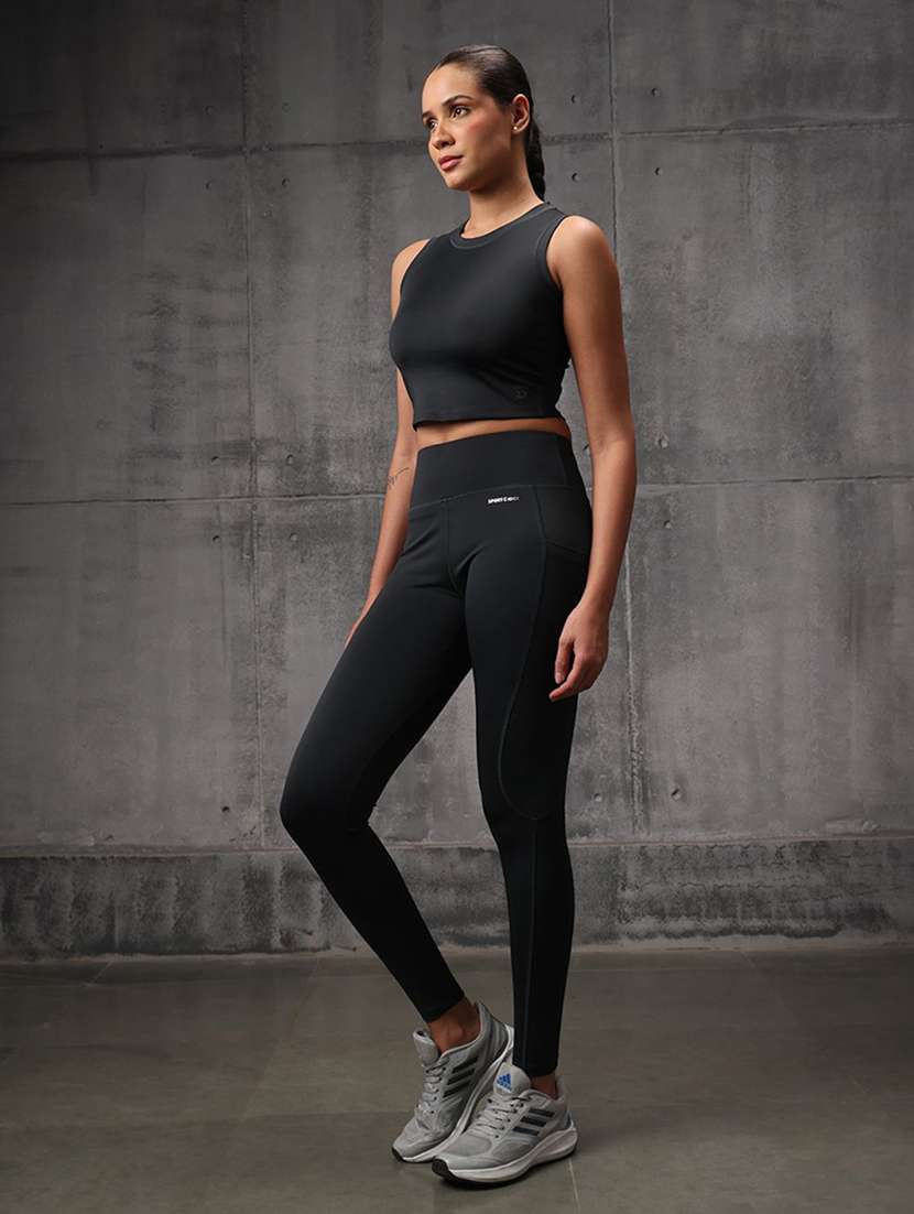 women solid sleeveless top and leggings active wear set - 22512212 -  Standard Image - 2
