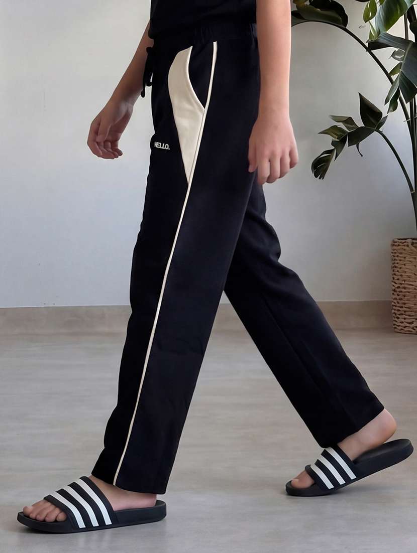 boys side taped mid rise regular track pant - 22512252 -  Standard Image - 2