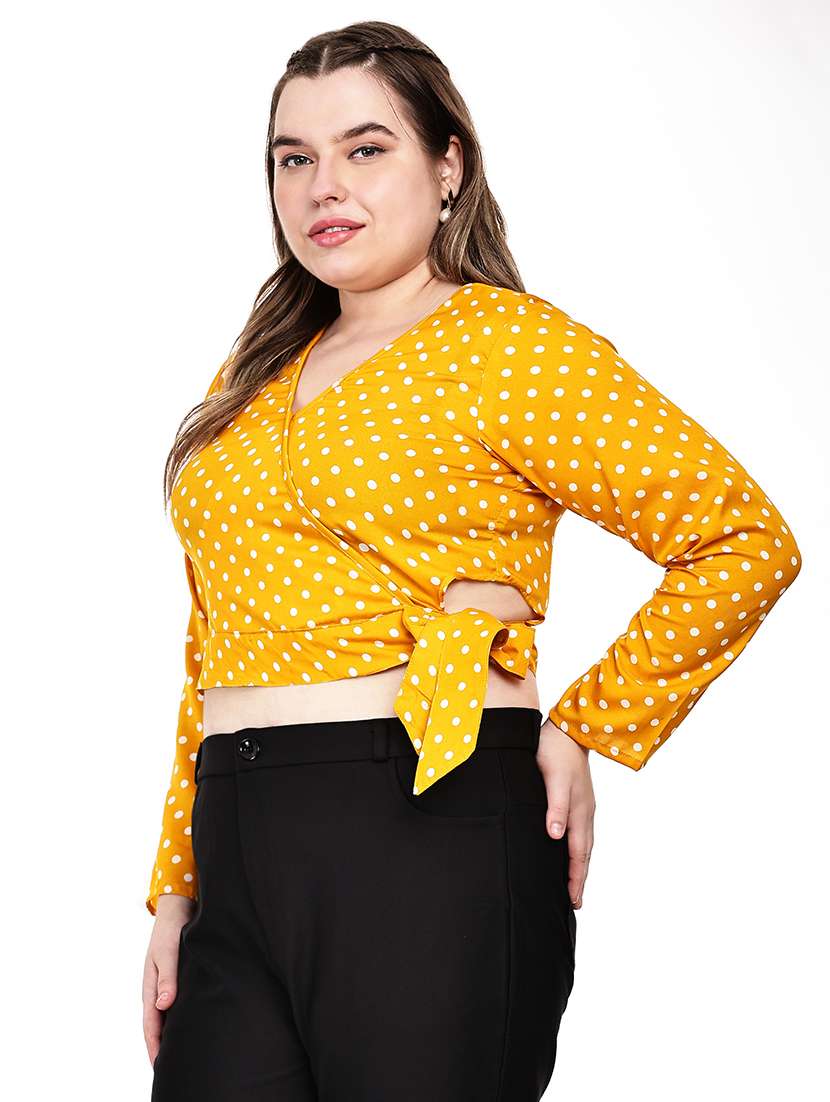 yellow crepe regular top - 22512271 -  Standard Image - 2