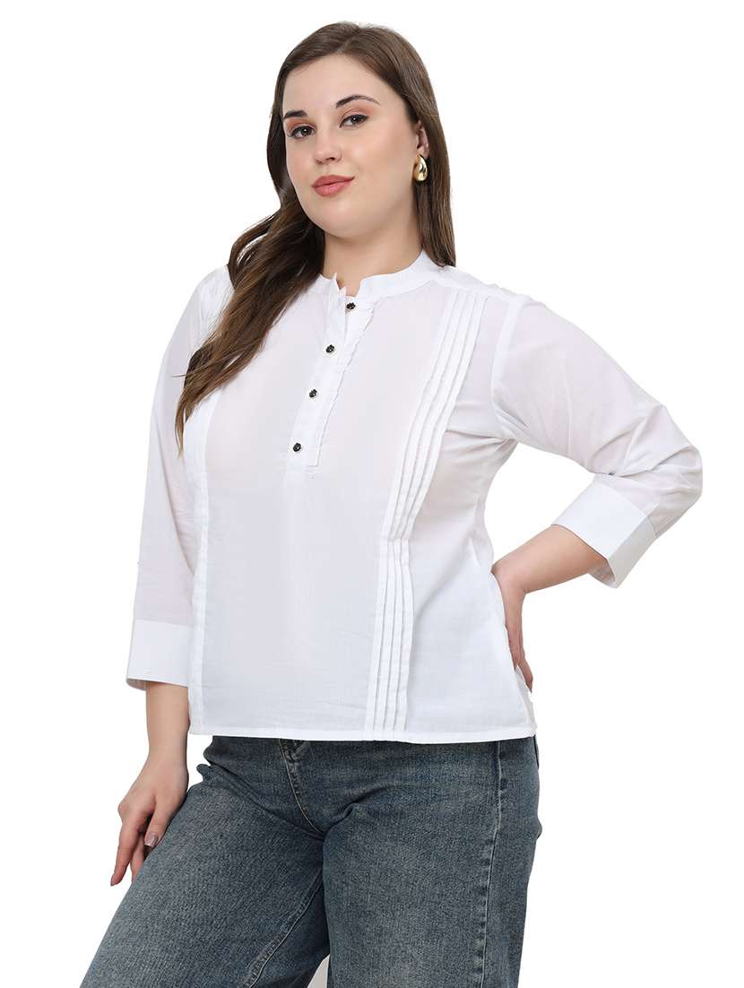 women solid three quarter sleeves regular top - 22512286 -  Standard Image - 2