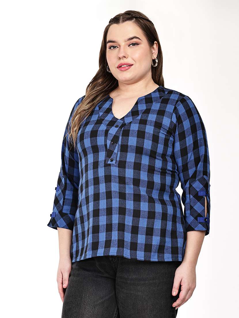 blue crepe regular top - 22512299 -  Standard Image - 2