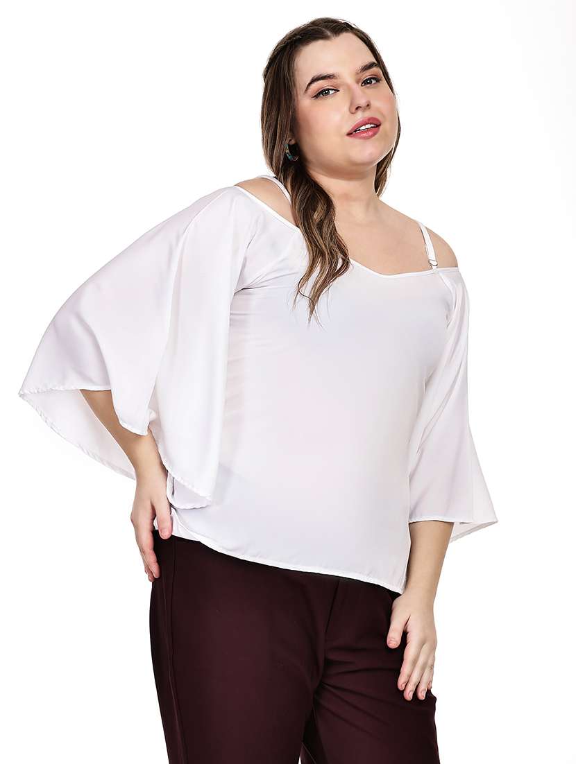 white crepe regular top - 22512310 -  Standard Image - 2