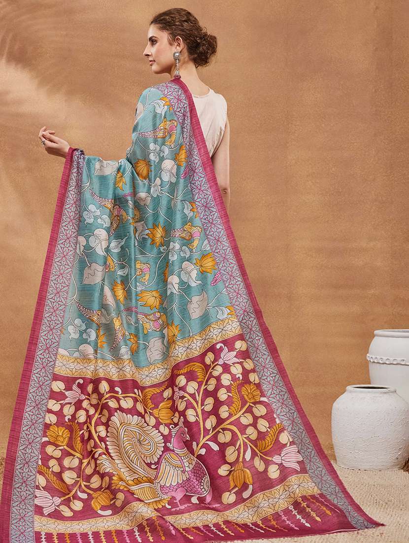 women kalamkari ready to wear saree with blouse - 22512336 -  Standard Image - 2