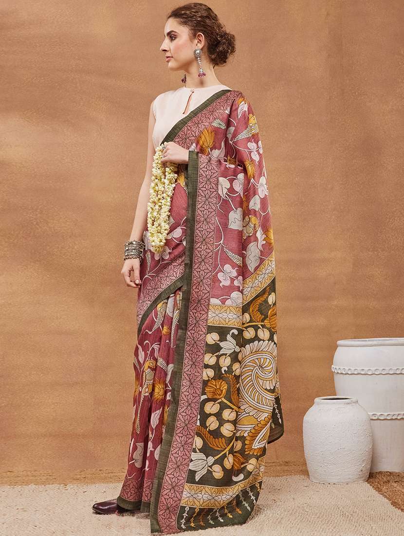women kalamkari ready to wear saree with blouse - 22512341 -  Standard Image - 2