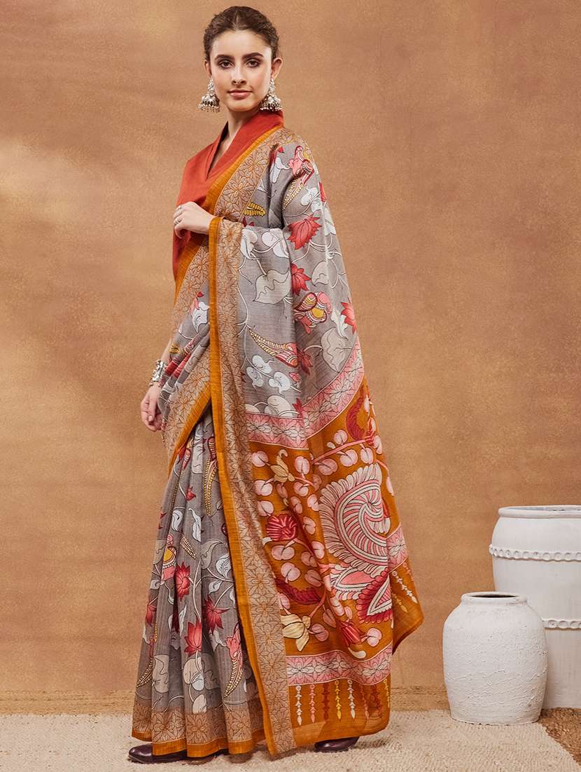 women kalamkari ready to wear saree with blouse - 22512343 -  Standard Image - 2