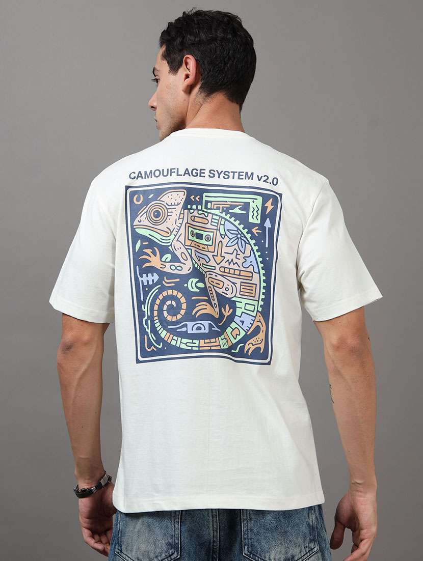 men printed short sleeve loose fit t-shirt