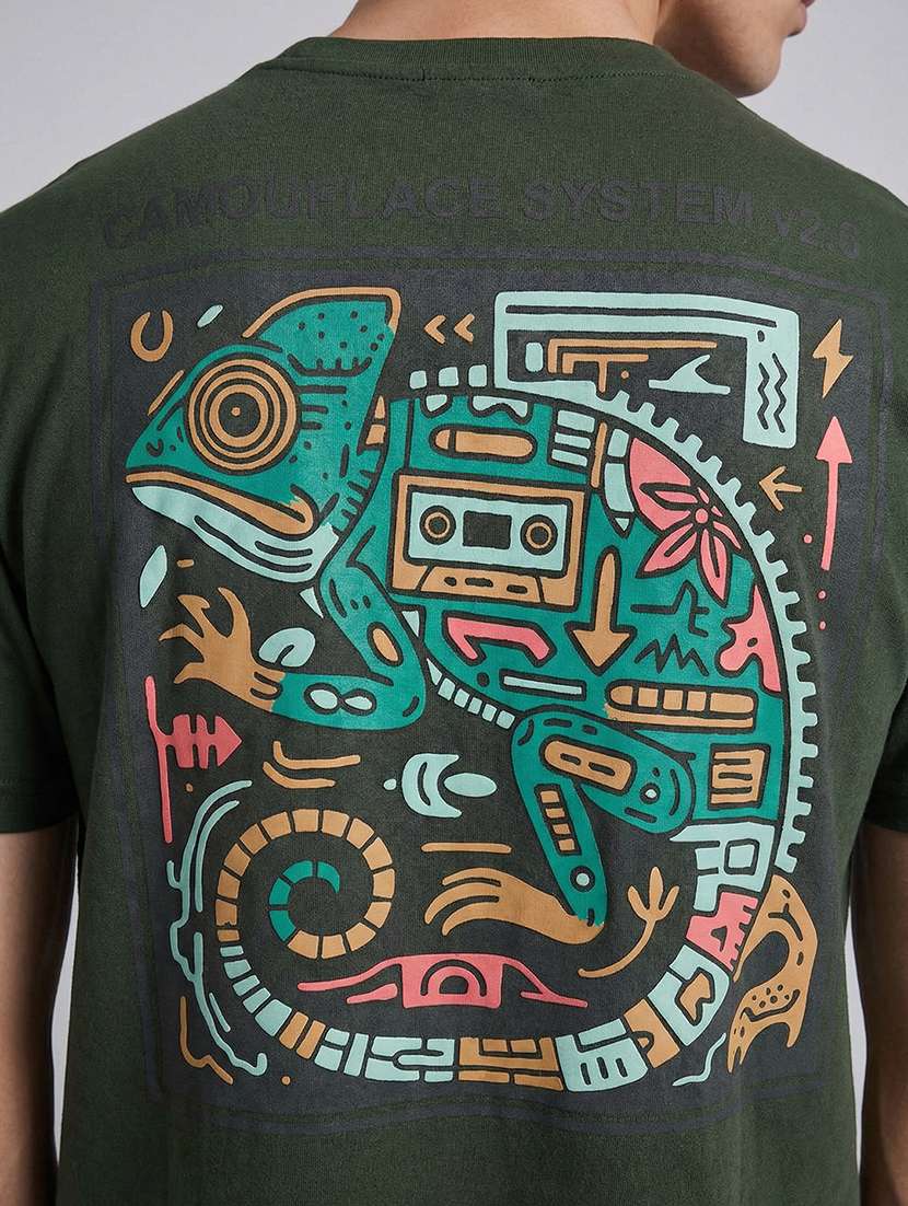 men printed short sleeve regular fit t-shirt - 22512436 -  Standard Image - 2