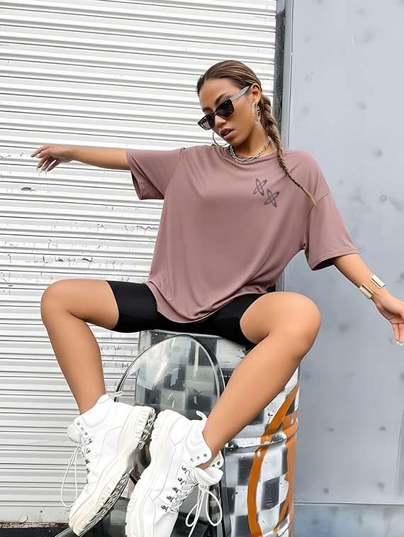 women printed round neck oversized t-shirt - 22512486 -  Standard Image - 2