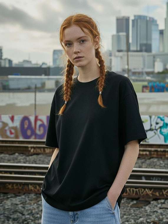 women printed round neck oversized t-shirt - 22512493 -  Standard Image - 2