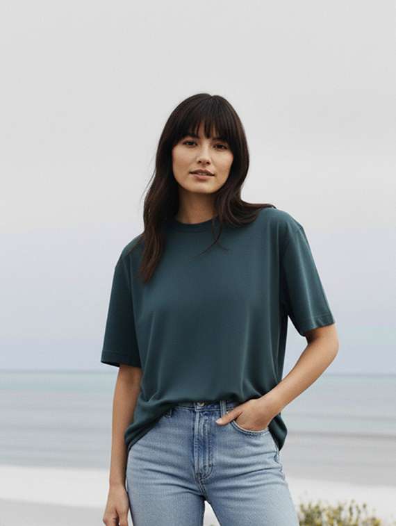 sea green cotton oversized tshirt - 22512501 -  Standard Image - 2