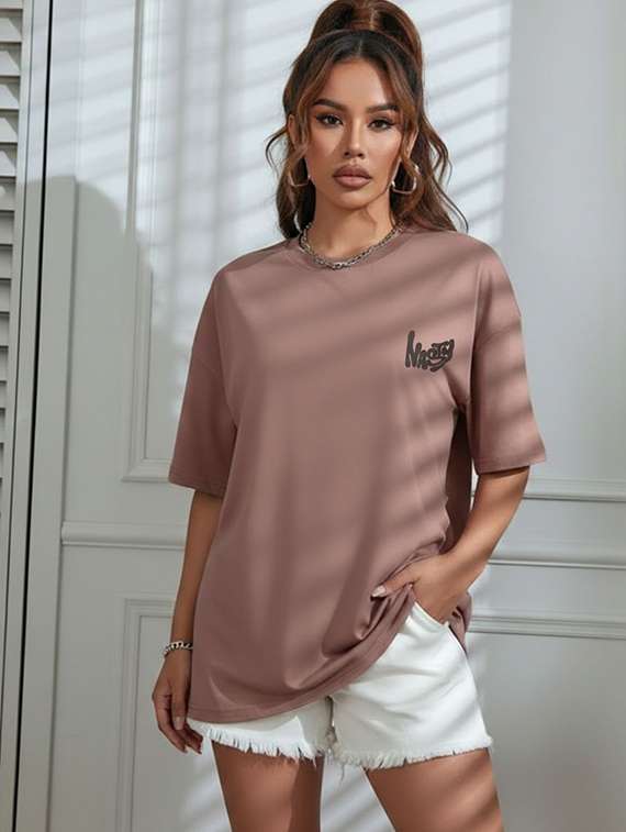 women printed round neck oversized t-shirt - 22512503 -  Standard Image - 2