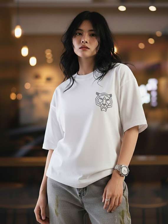 women printed round neck oversized t-shirt - 22512504 -  Standard Image - 2