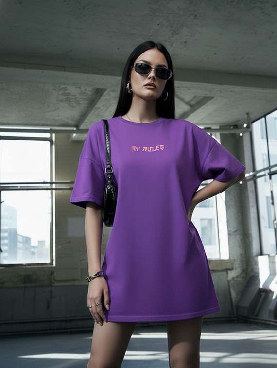 women printed round neck oversized t-shirt - 22512511 -  Standard Image - 2