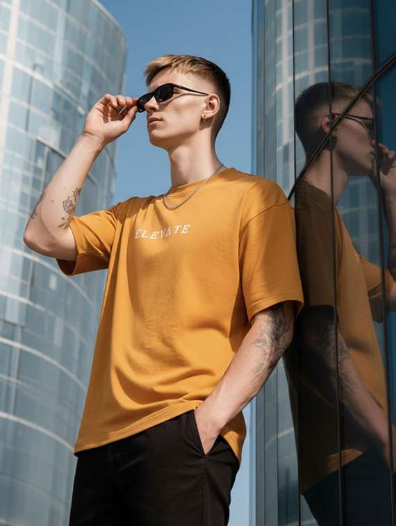 men printed short sleeve oversized t-shirt - 22512606 -  Standard Image - 2