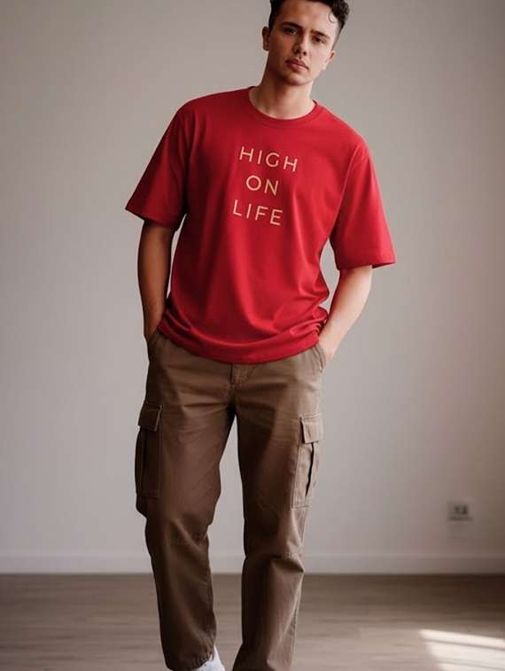 men printed short sleeve oversized t-shirt - 22512607 -  Standard Image - 2