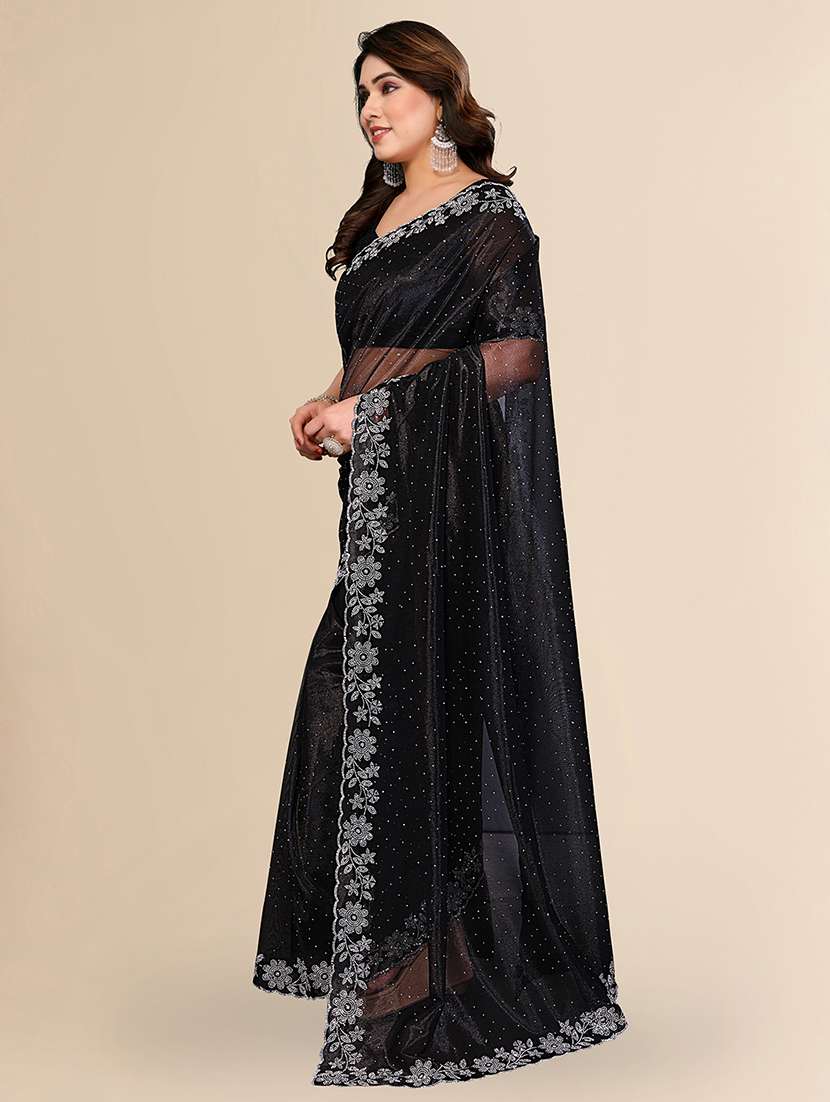 women solid with work embellished saree with blouse - 22512726 -  Standard Image - 2