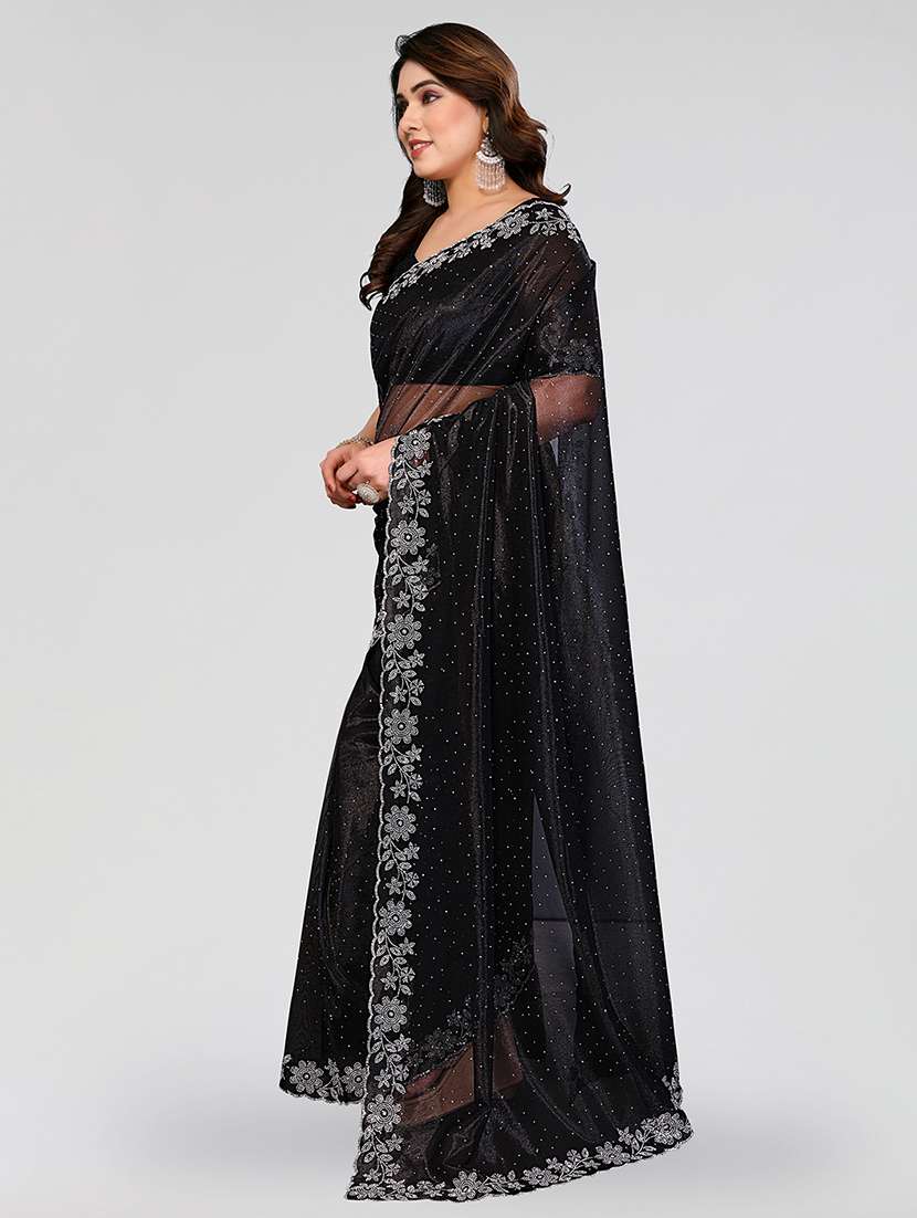 women solid with work embellished saree with blouse - 22512738 -  Standard Image - 2