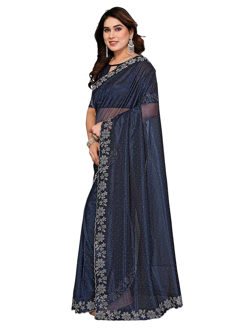women solid with work embellished saree with blouse - 22512746 -  Standard Image - 2