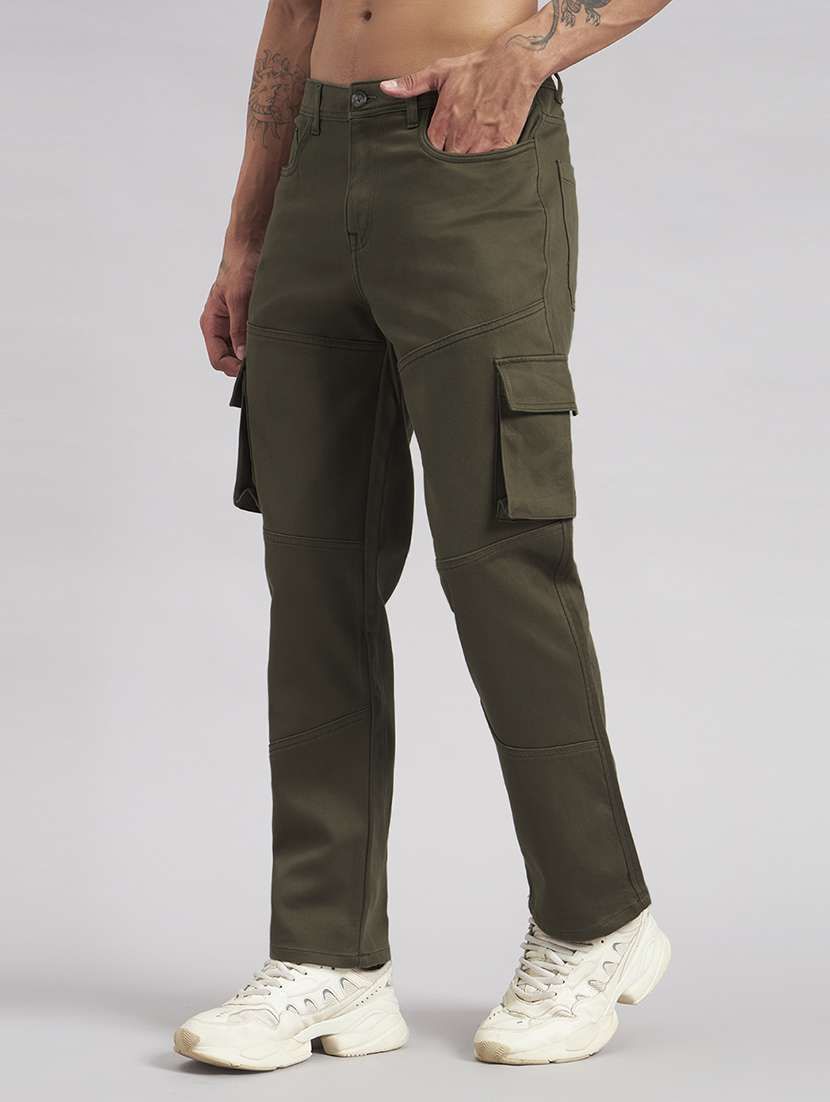 men solid mid rise regular fit cargo  - 22512754 -  Standard Image - 2