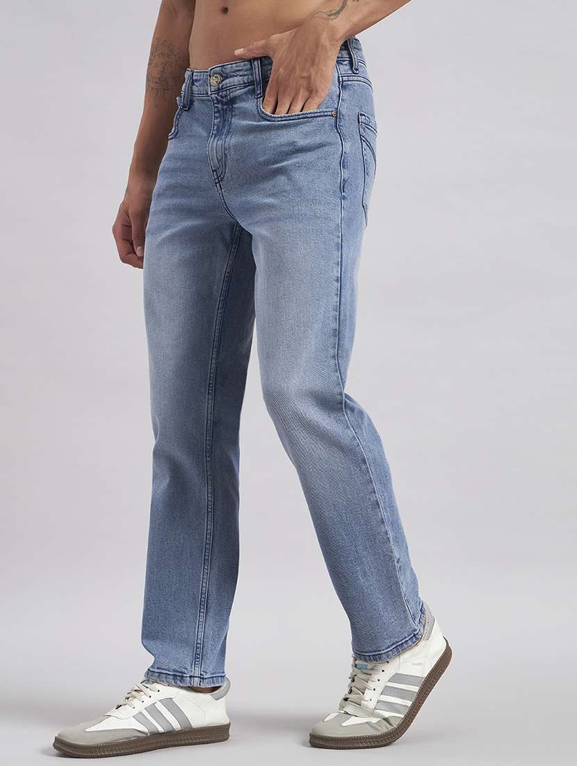 men washed mid rise full length straight jeans - 22512772 -  Standard Image - 2