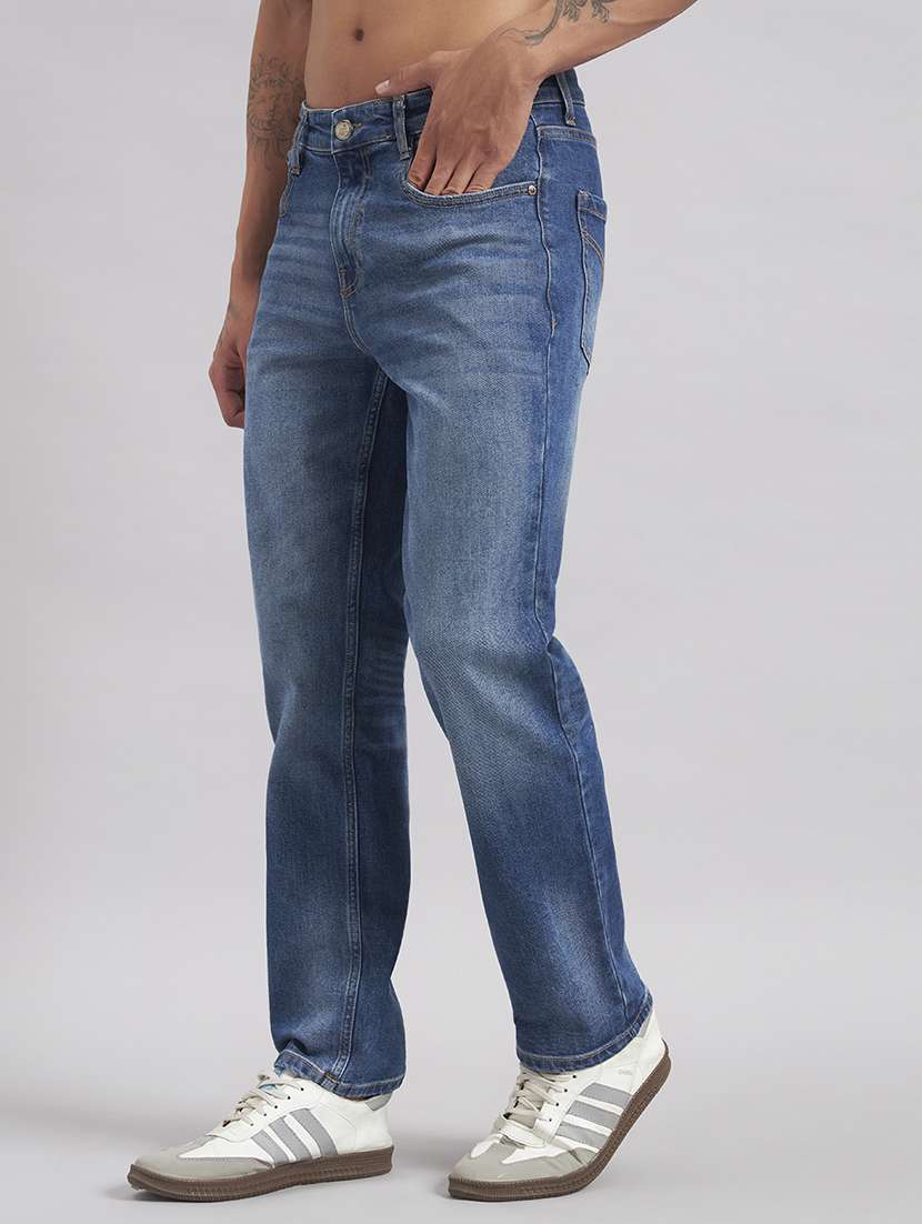 men washed mid rise full length straight jeans - 22512781 -  Standard Image - 2