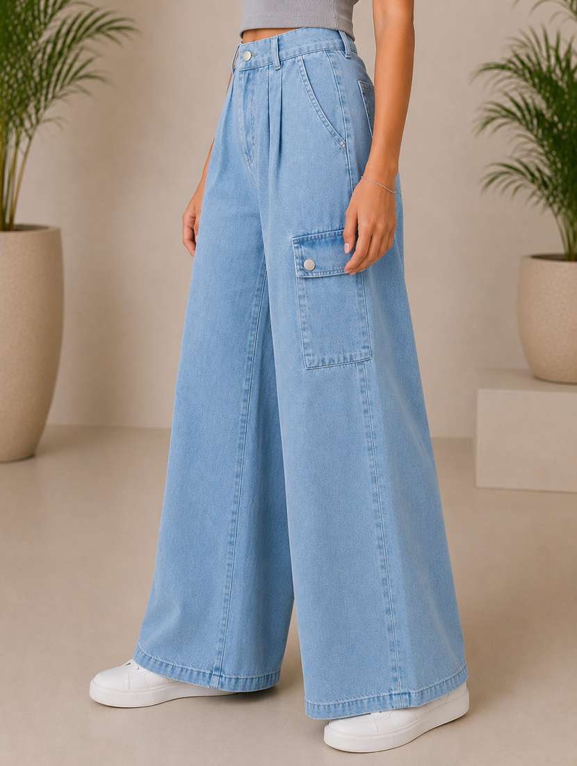 girls plain mid rise wide leg cargo - 22512816 -  Standard Image - 2