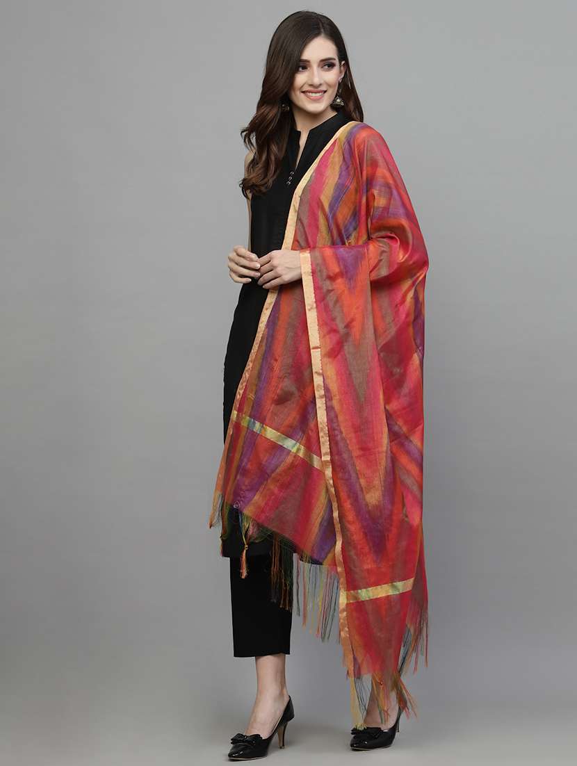 women printed dupatta with fringes - 22512935 -  Standard Image - 2