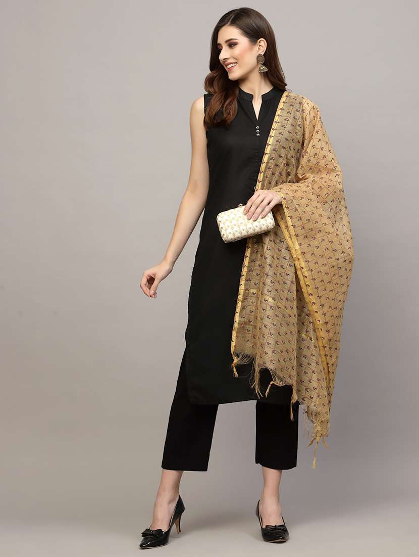 women printed dupatta with fringes