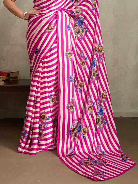 women printed casual wear saree with blouse - 22513504 -  Standard Image - 2
