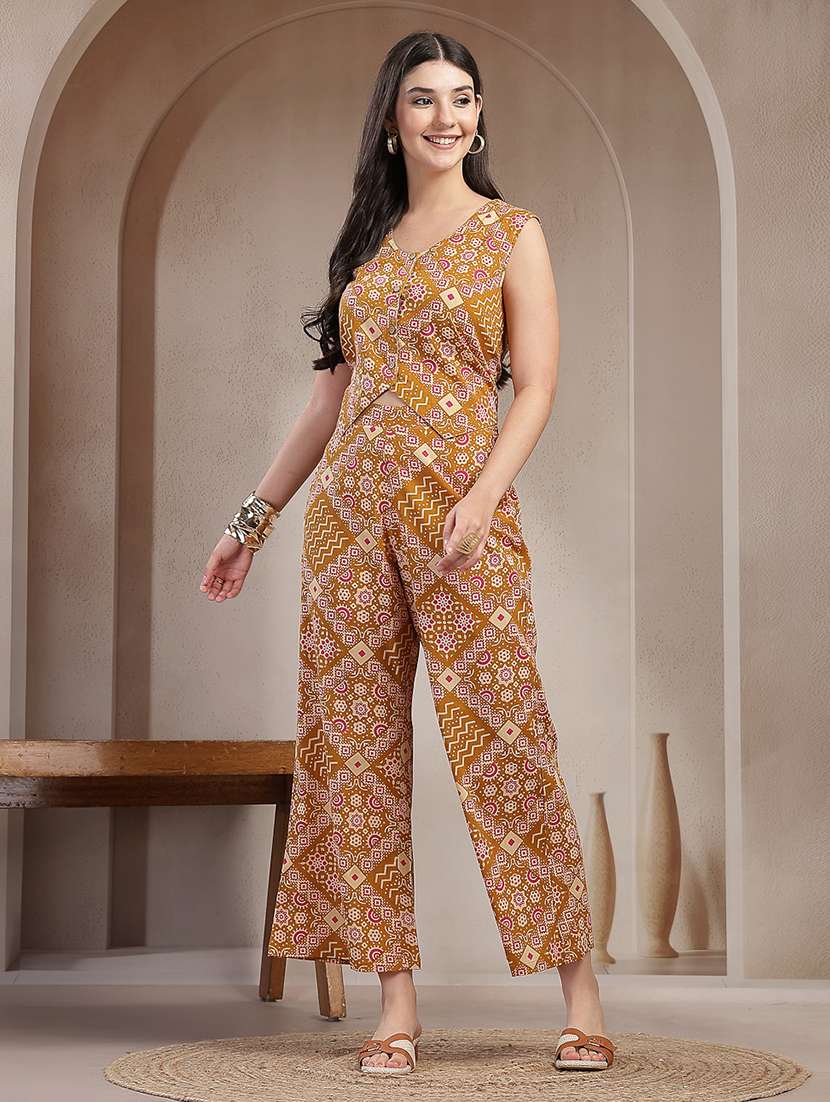 Women Printed Sleeveless Top And Palazzo Co-ord Set - 22514435 -  Standard Image - 2