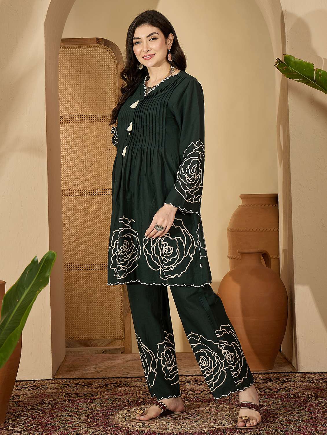 women printed long sleeves ethnic co-ord set - 22514513 -  Standard Image - 2