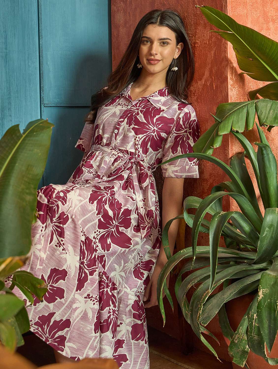 women printed short sleeves fit and flare dress - 22514537 -  Standard Image - 2