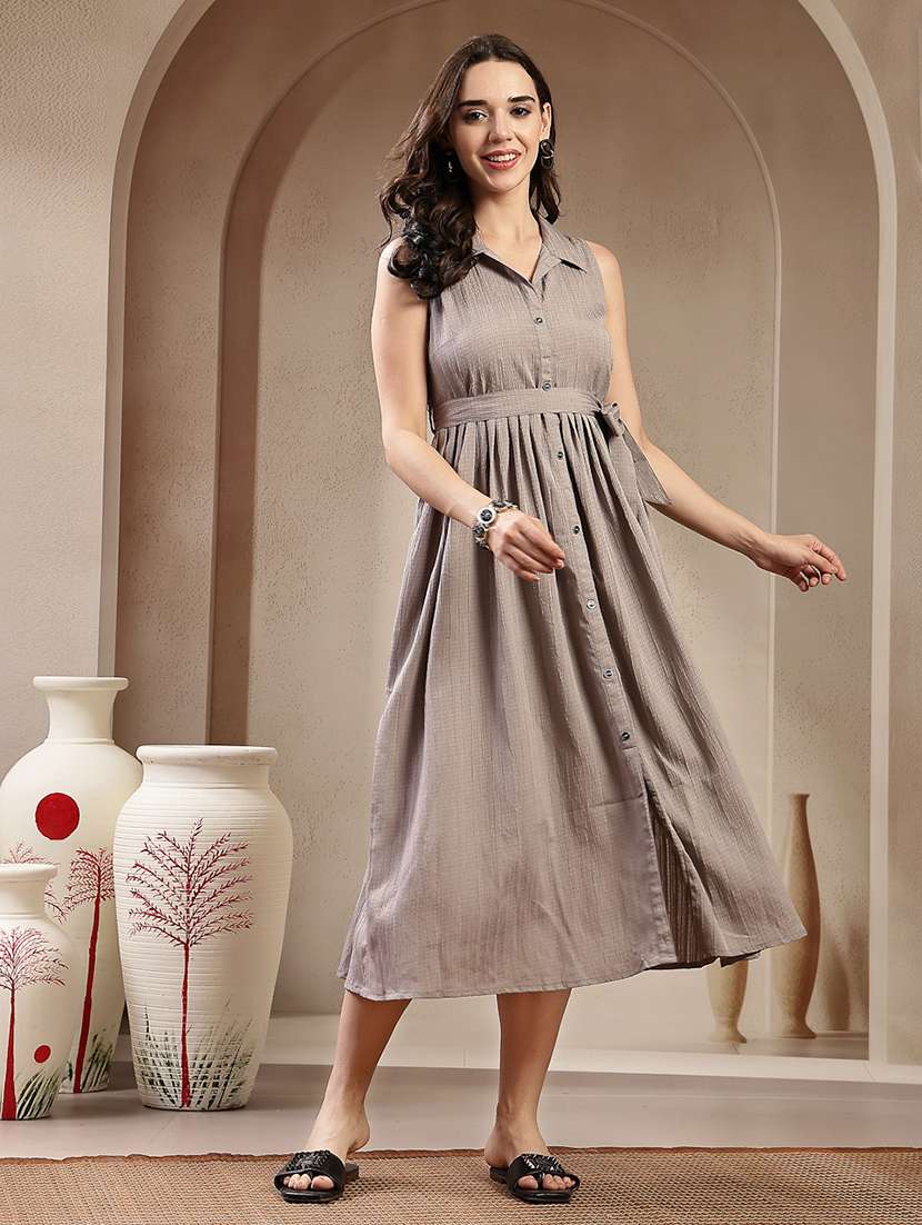 women self design collared flared shirt dress - 22514722 -  Standard Image - 2