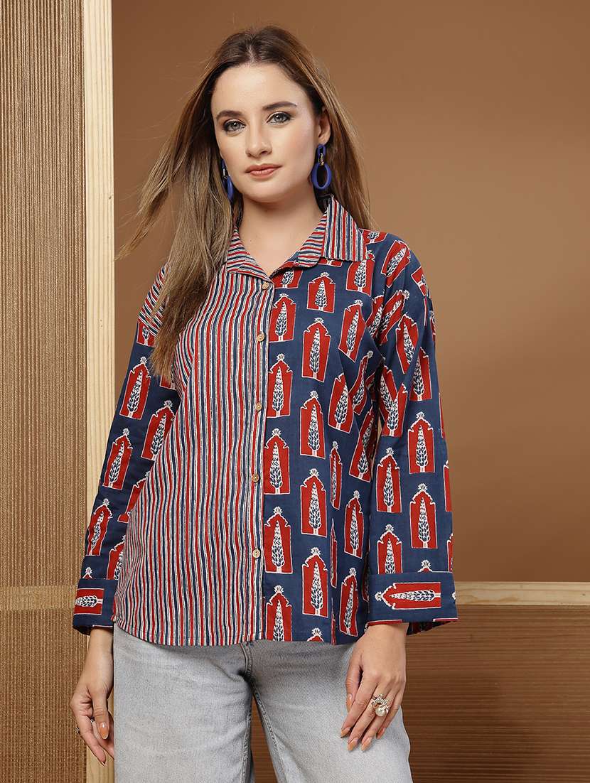 Women Printed Collared Regular Shirt - 22514779 -  Standard Image - 2