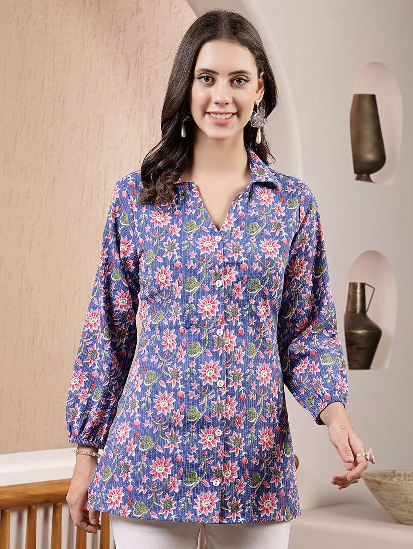 women printed collared regular shirt - 22514788 -  Standard Image - 2