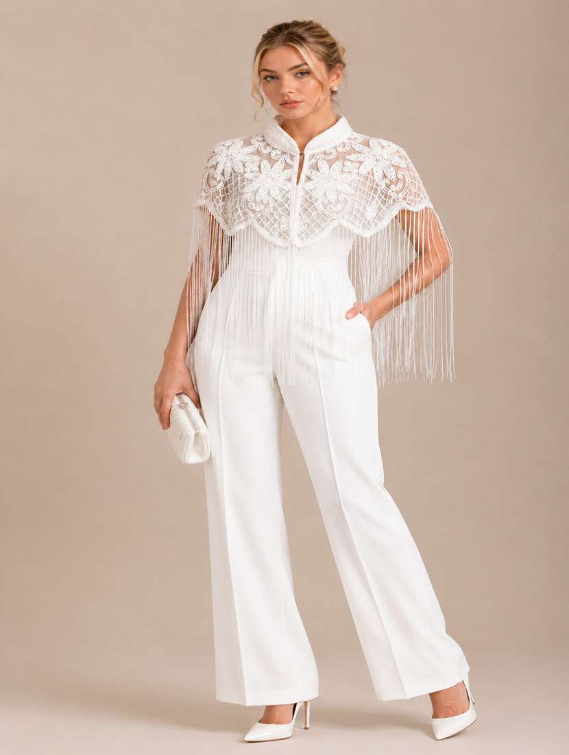 women embroidered cape with fringes - 22514917 -  Standard Image - 2
